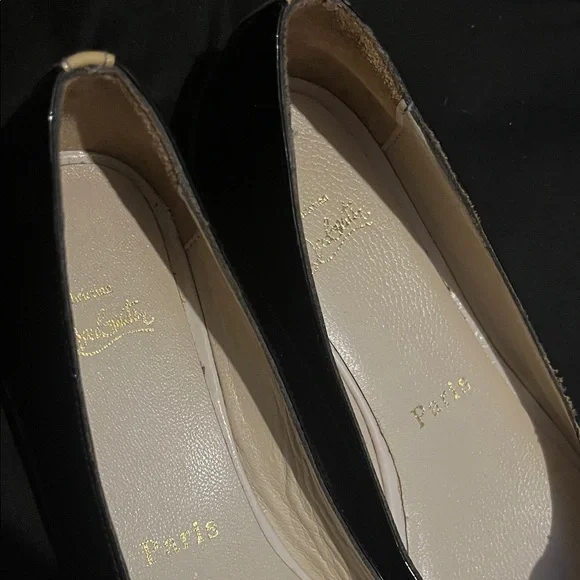 Christian Louboutin SALVAGE Madam Mouse size 38 Black Patent Leather Flats - Picture 10 of 17